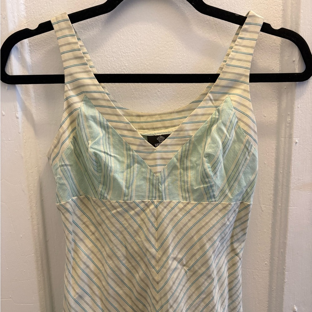 Versace Jeans Couture Blue Stripe Mini Dress